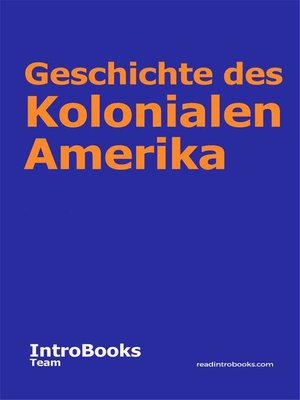 cover image of Geschichte des Kolonialen Amerika